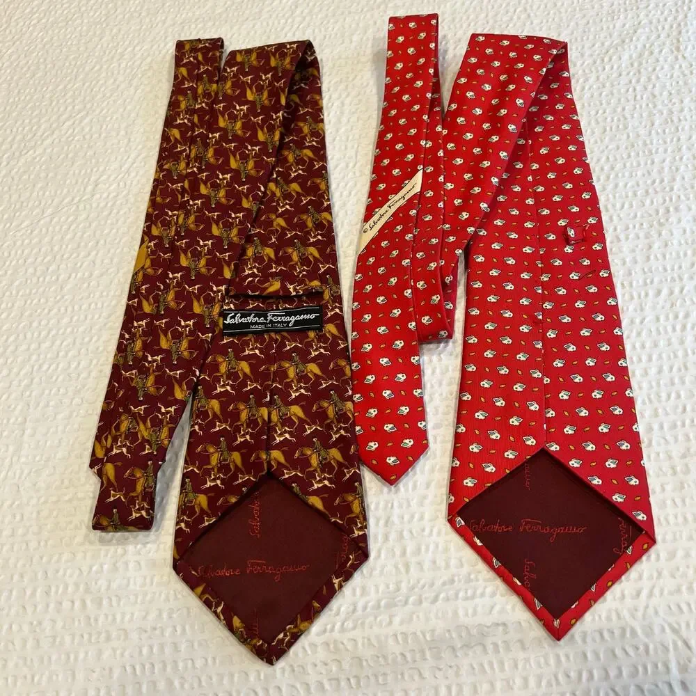 Salvatore Ferragamo bundle of two ties 100% silk